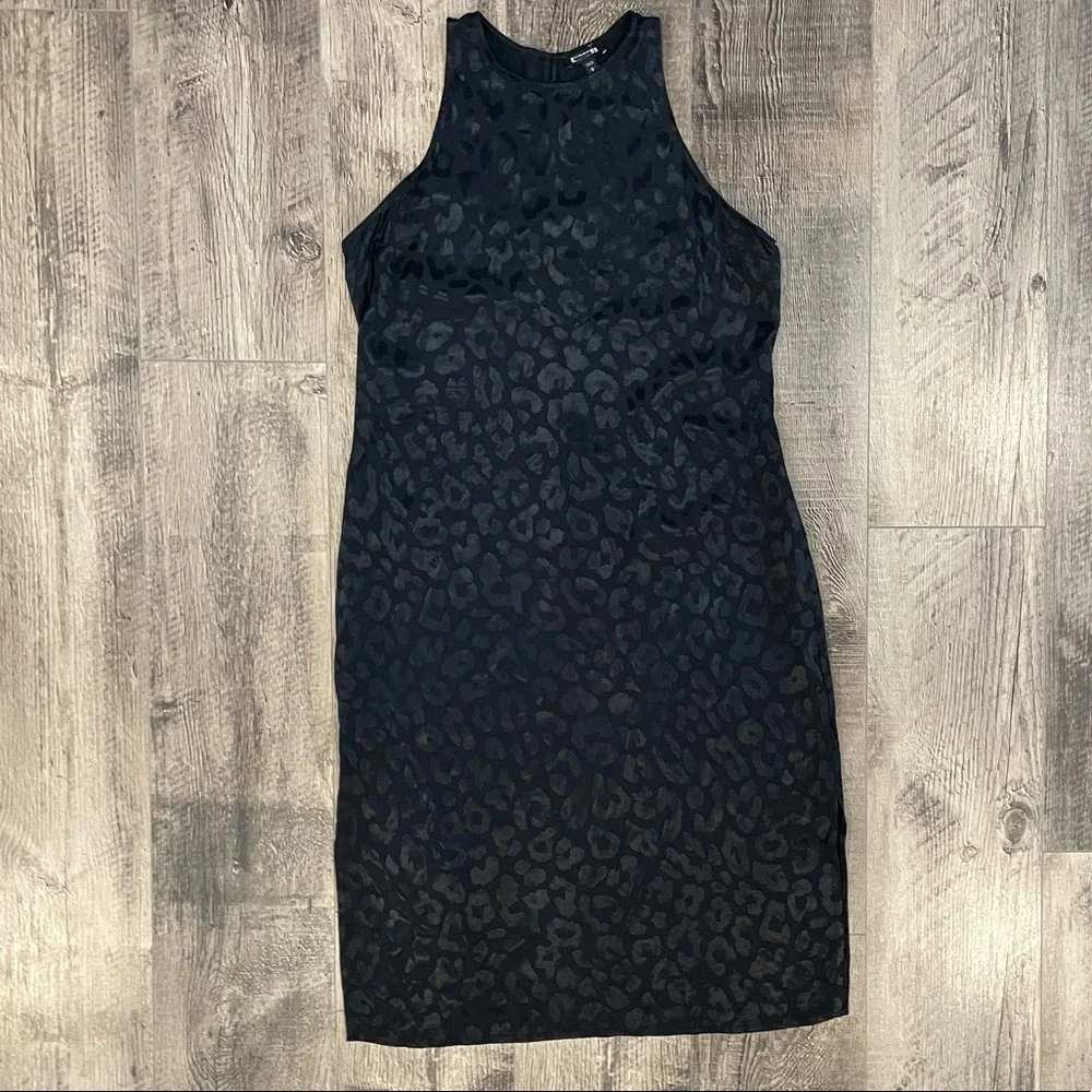 Express Black Leopard Dress size L - Picture 7 of 15
